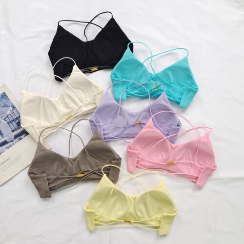细带交叉美背瑜伽背心女夏季外穿运动内衣训练瑜伽服上衣健身Bra