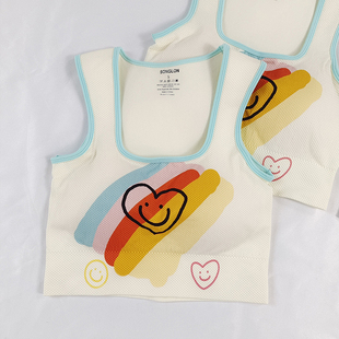 爱心笑脸 固定杯瑜伽背心高尔夫圆点印花高强度运动背心健身防震