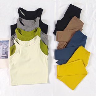 运动内衣防震女瑜伽套装 跑步服普拉提背心训练高腰提臀收腹健身裤