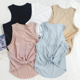 瑜伽服背心女美背宽松网纱轻薄外搭上衣运动健身速干无袖 罩衫