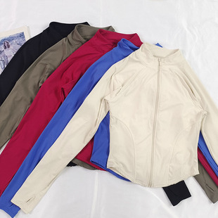 高级感瑜伽服女立领普拉提训练健身服修身 速干外套跑步运动上衣