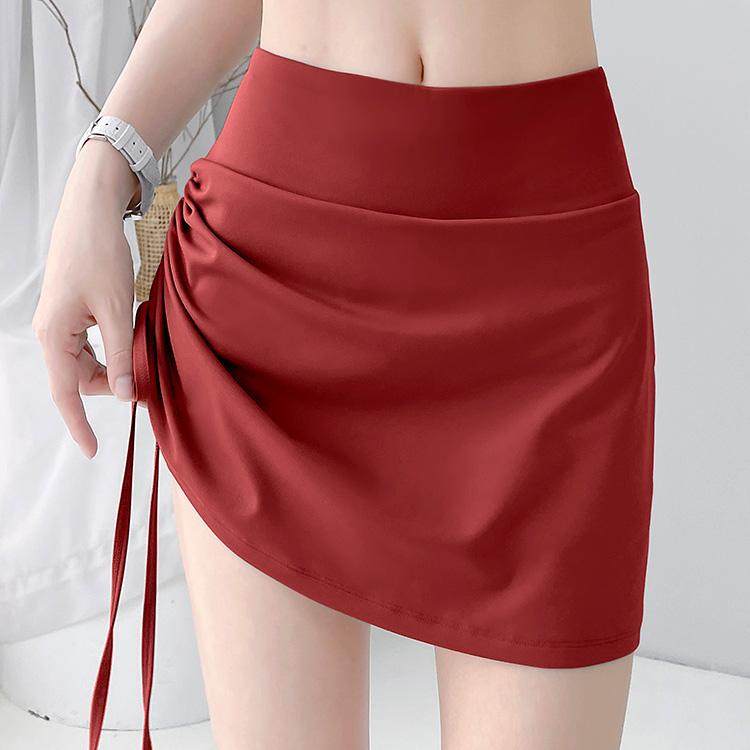 防走光瑜珈短裙抽绳包臀假两件新款高腰收腹健身短裤速干运动裙女,运动/瑜伽/健身/球迷用品,瑜伽短裙,淘宝优惠券,粉丝福利购,淘宝优惠卷