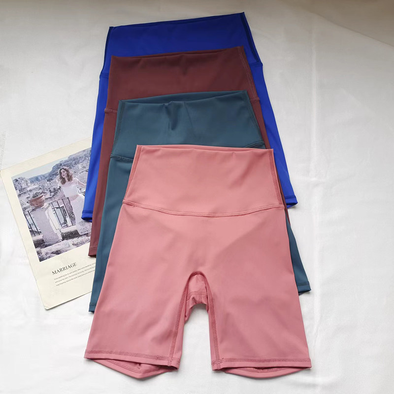 亲肤裸感速干高腰瑜伽四分裤无尴尬线高腰提臀跑步健身运动短裤女