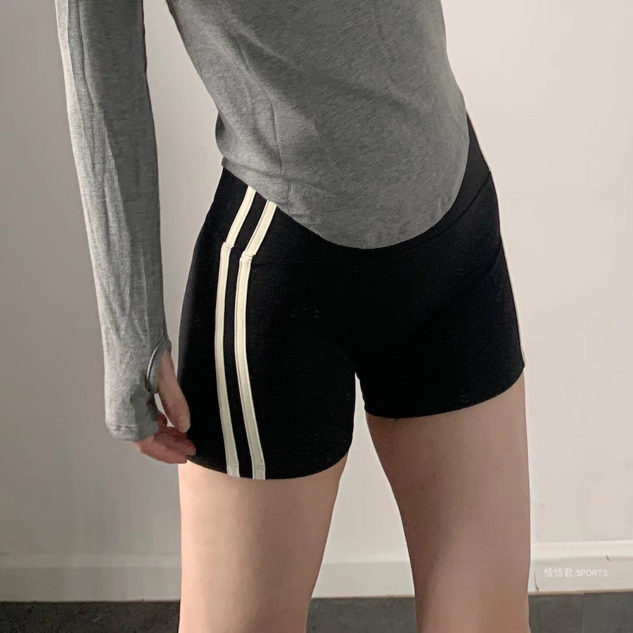 紧身高腰速干撞色运动短裤提臀