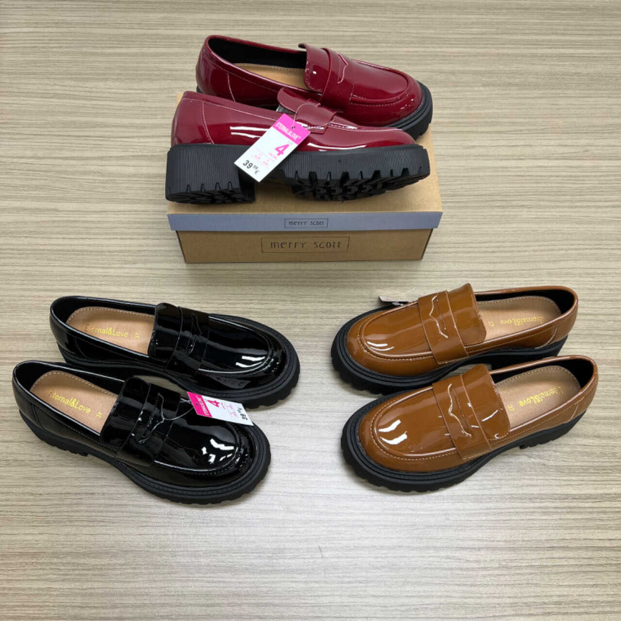 外贸原单新款漆皮乐福鞋女英伦风小皮鞋一脚蹬平底百搭鞋子