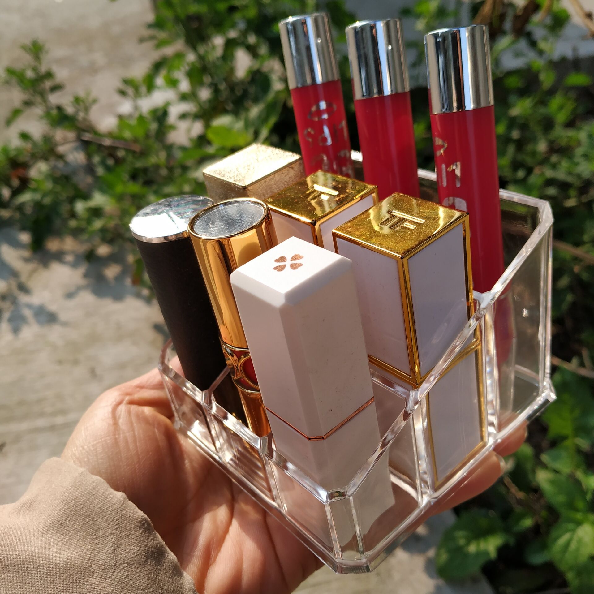透明口红唇彩收纳水晶小物品特价