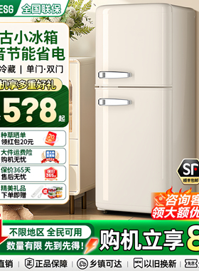 德国MESG复古冰箱高颜值家用小型一级能效双门中小户型冷藏冷冻柜