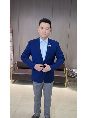 醉唐上汽大众工装2026男销售蓝色西服烟灰色九分裤4S店工作服工装