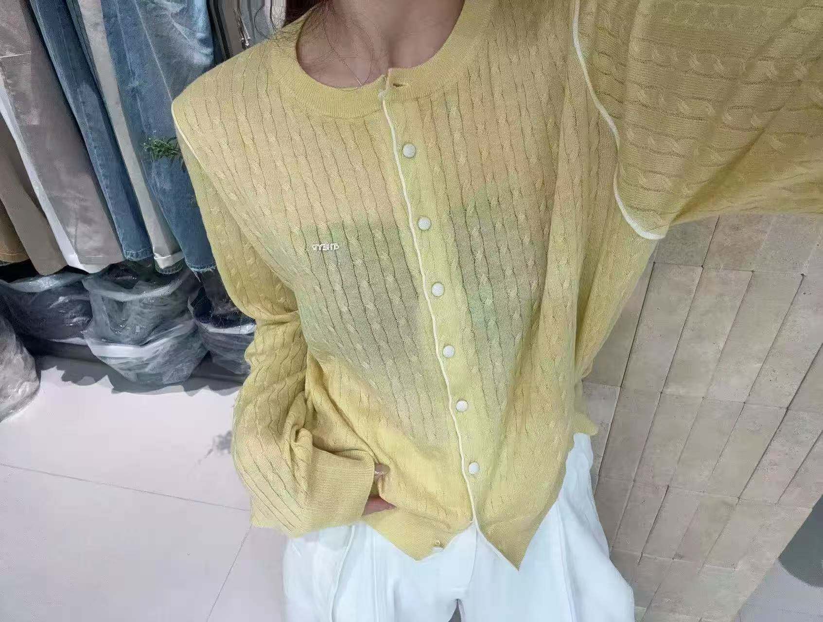 2026早春新款韩版宽松显瘦圆领麻花长袖薄针织开衫女毛衣女上衣女