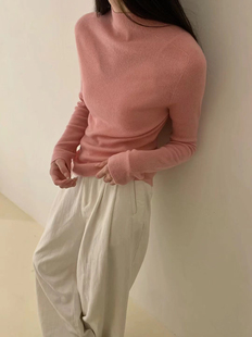 全羊毛无缝一体6627韩系简约半高领亲肤羊毛打底衫纯色净版软内搭