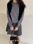 无缝一体100%全羊毛韩系柔软百搭纯色净版 圆领宽松毛衣打底衫 102
