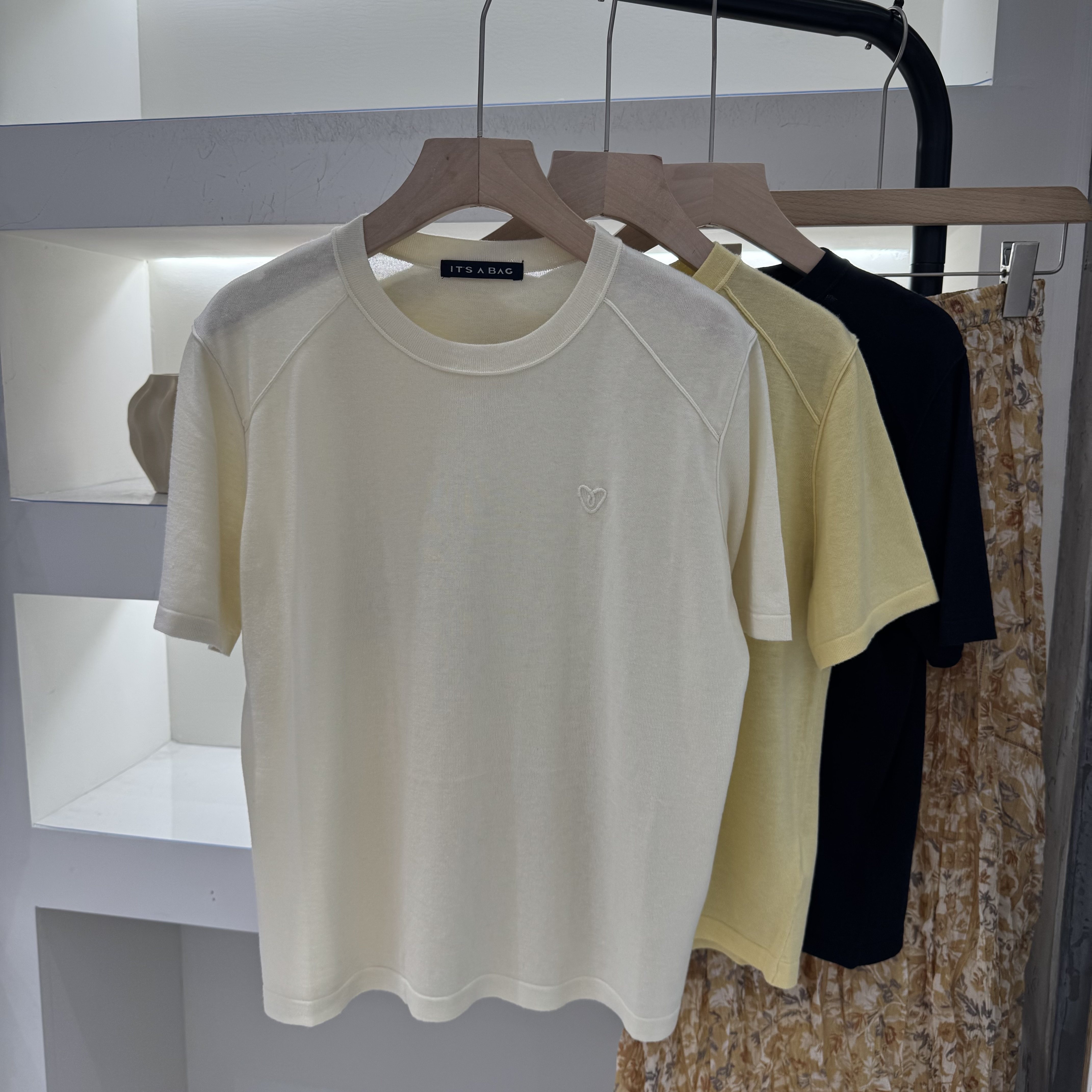 ITSABAC夏季薄款韩版时尚简约圆领宽松显瘦气质短袖针织衫女