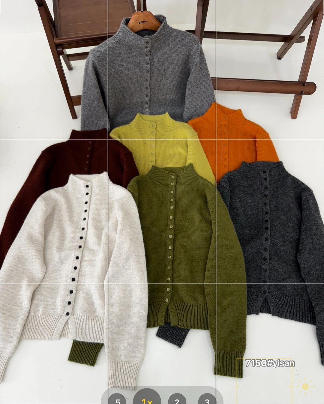 蜜熊绒7150韩系洋气立领多扣针织开衫时尚百搭厚实软糯毛衣外套女