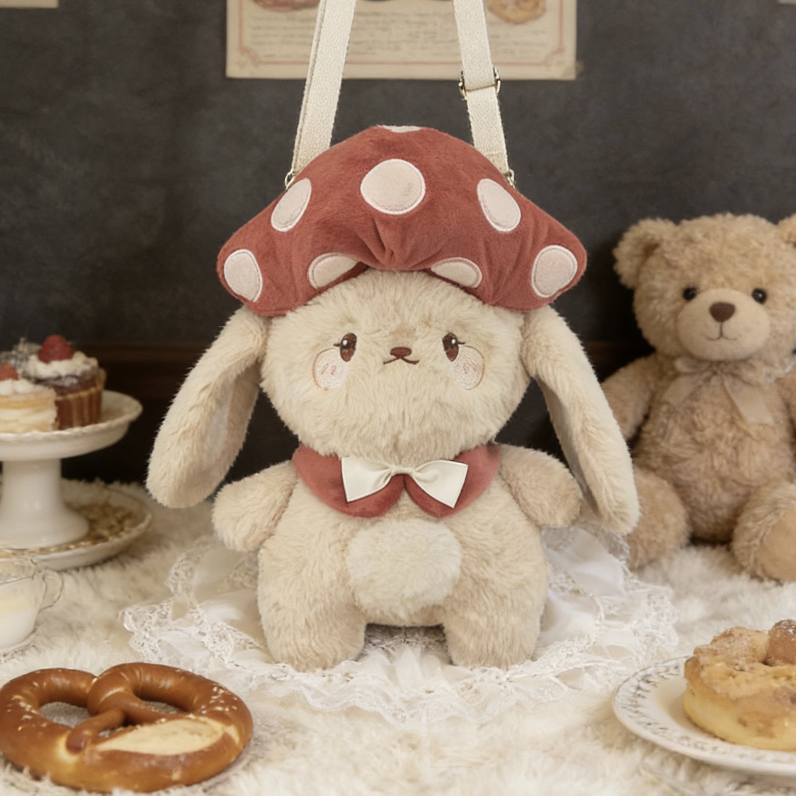 原创小众设计菌菌兔可爱卡通刺绣甜美斜挎双肩拉链毛绒手机lolita,箱包皮具/热销女包/男包,手机包,淘宝优惠券,粉丝福利购,淘宝优惠卷