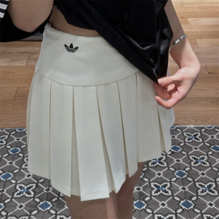 Adidas三叶草 女子运动休闲潮流百褶裙短裙半身裙 KG8257 KG8258
