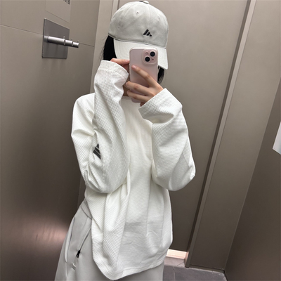 阿迪达斯 FOS男子运动休闲潮流华夫格宽松长袖T恤 KV0130 KW0109