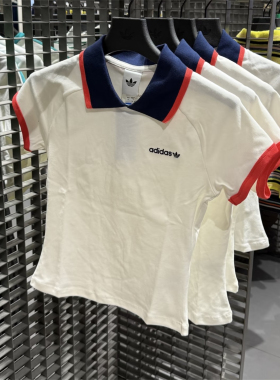 Adidas三叶草 宋雨琦女子运动潮流POLO衫短袖T恤 KF9610 KF9611