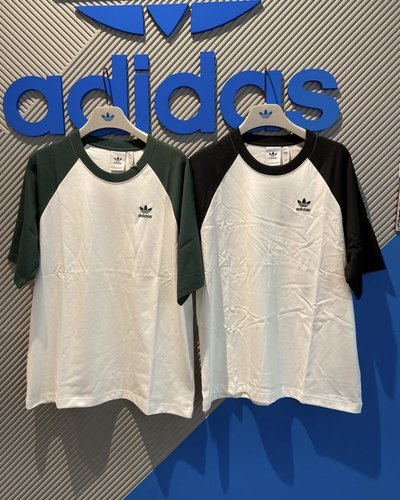 Adidas三叶草男子运动休闲潮流撞色拼接宽松短袖T恤JM7263 JM7264