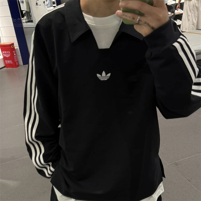 Adidas三叶草 男女运动休闲潮流经典POLO衫长袖T恤 KF9602 KH4517