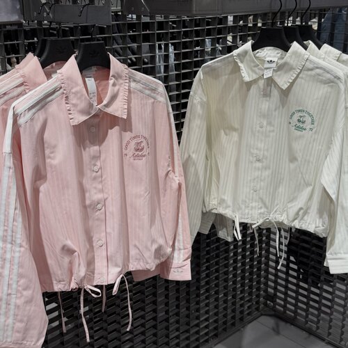 Adidas三叶草 女子运动休闲潮流宽松长袖衬衫外套 KX6884 KX6897