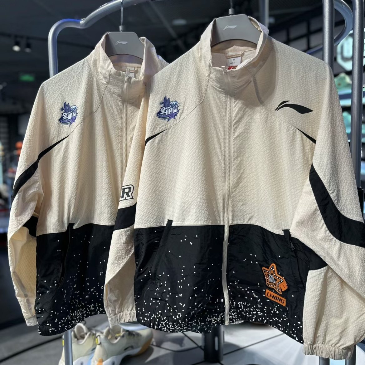 李宁 CBA全明星2024男子运动篮球专业训练出场服夹克外套 AFDU909