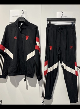 Adidas三叶草 男女运动休闲潮流曼联夹克外套长裤 IS6525 IS6527