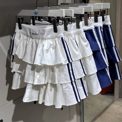 Adidas三叶草 女子运动休闲潮流玛丽猫蝴蝶结短裙 KE6654 KE6655