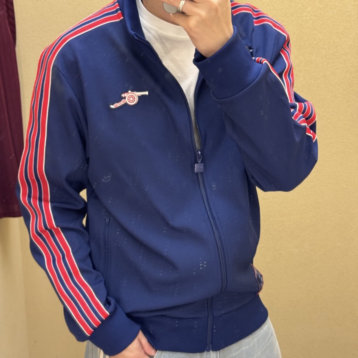 Adidas三叶草 阿森纳男子运动休闲潮流足球复古夹克外套 JF0544图片