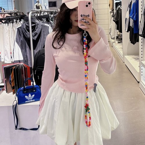 Adidas阿迪达斯 女子运动休闲潮流修身针织长袖T恤 JJ3596 JJ3597