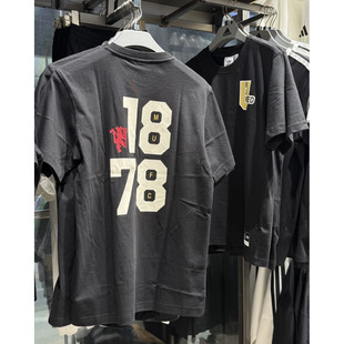 Adidas三叶草 男子运动休闲足球复古曼联短袖T恤文化衫 JL6115