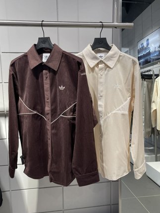 Adidas三叶草 男女潮流灯芯绒复古夹克衬衫外套长裤II5786/IM4444