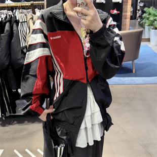 Adidas三叶草 女子运动休闲潮流复古宽松花苞花边夹克外套 KC9134
