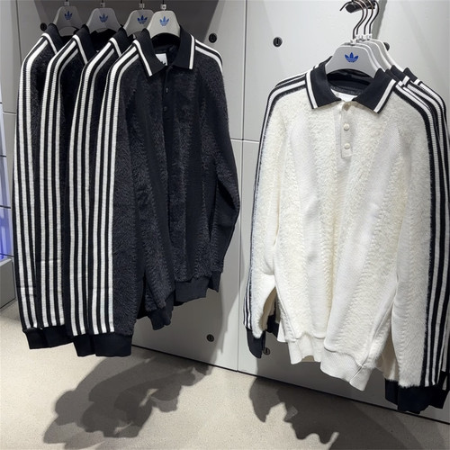 Adidas三叶草 男女运动休闲潮流复古针织衫POLO衫 JX3835 JX3836