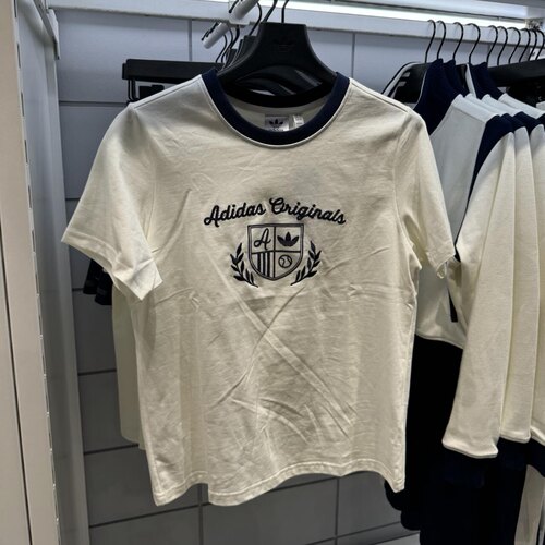 Adidas三叶草 女子运动休闲潮流复古学院风短袖T恤 JM8009 JM8010