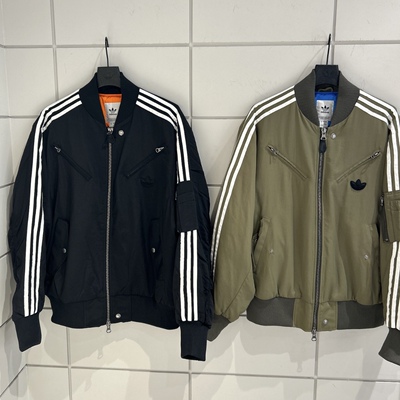 Adidas三叶草 男子运动休闲潮流棉服飞行夹克外套 JD3743 JD3744