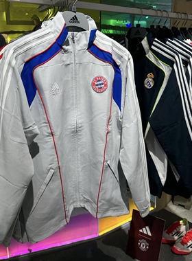 Adidas阿迪达斯 拜仁慕尼黑男子运动休闲足球防风夹克外套 JF0592