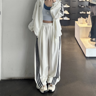 阿迪达斯 针织长裤 KR7593 KR7594 女子运动潮流宽松DANCE香蕉裤