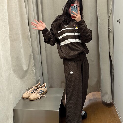 Adidas三叶草 男女运动休闲潮流宽松满印夹克外套 JP4419 JP4428