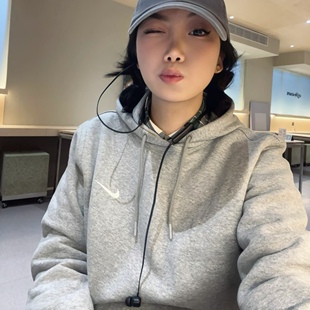 Nike耐克 秋冬男女运动休闲潮流刺绣小勾加绒连帽卫衣帽衫 623453