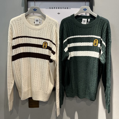 三叶草 男女运动休闲潮流学院风复古针织衫毛衣卫衣JC6849 JC6850