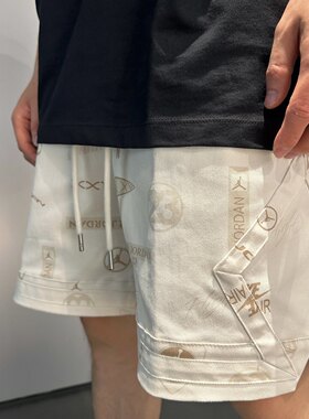 Nike耐克 Jordan AJ男子运动休闲潮流满印牛仔布美式短裤 DX9725