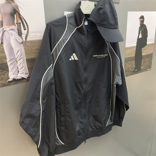 Adidas阿迪达斯 男子运动休闲潮流梭织防风宽松夹克外套 IB6980