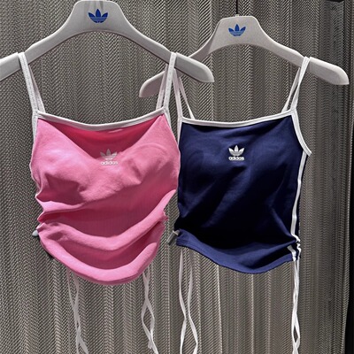 Adidas三叶草 女子运动休闲潮流刺绣经典吊带背心 KE3887 KE3888