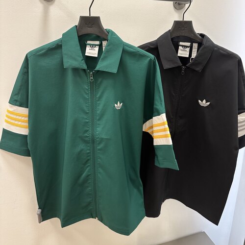 Adidas三叶草 运动休闲翻领衬衫拉链开衫短袖T恤 IY7392 IY7373