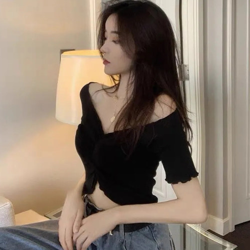 独特别致绝美小上衣棉女短袖露脐