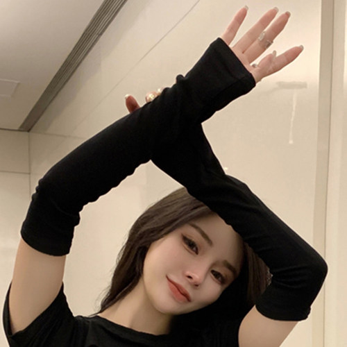 女秋棉穿指套袖防晒工厂直售