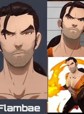 COSPLAY dispatch 超英派遣中心 厄刃  flambae 火燎宝 cos假发