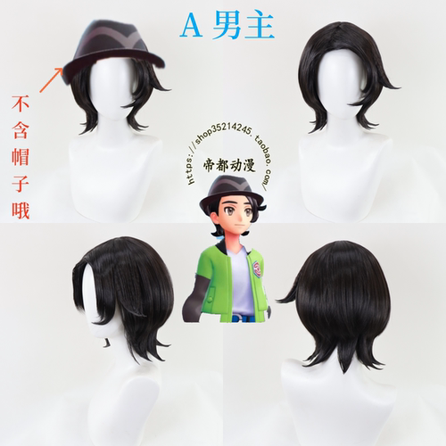 宝可梦传说ZA男主共熙cos假发