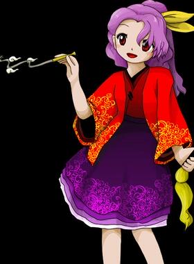 动漫cosplay假发套COS东方project系列驹草山如紫色虎口定制假毛