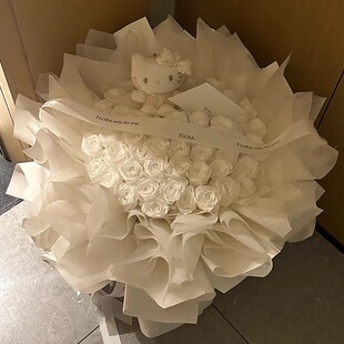 永生花高级感玫瑰花束网红高颜值送女朋友闺蜜仿真香皂花生日礼物